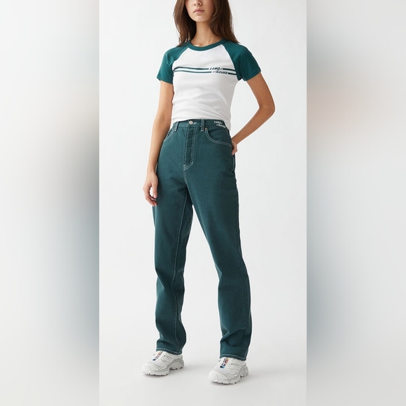 PacSun Land Rover Eco Green Dad Jeans Size XS - Picture 2 of 6